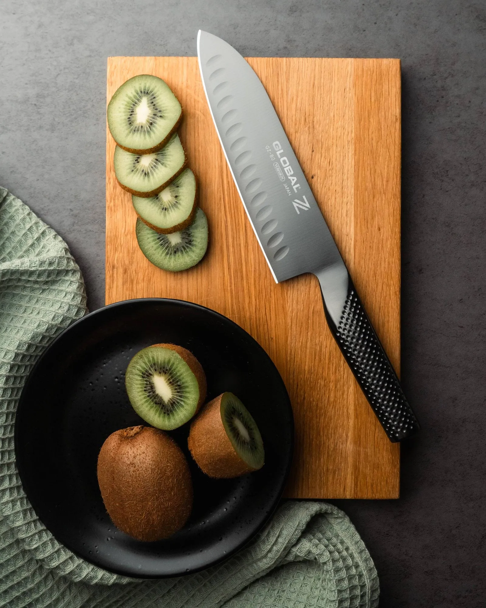 Global Z santokukniv, Oliven-slebet, DLC Global