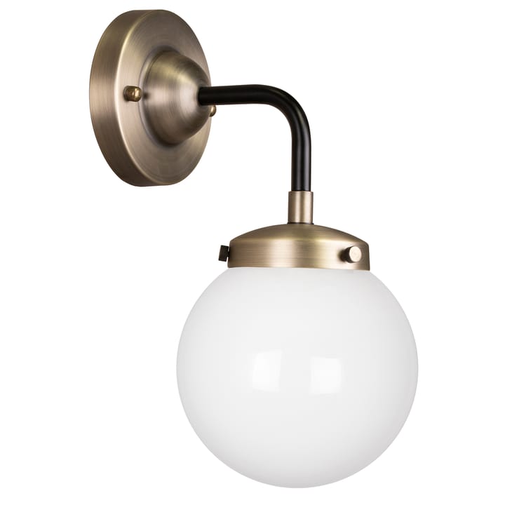 Alley 1 væglampe IP44, Antikmessing/Hvid Globen Lighting