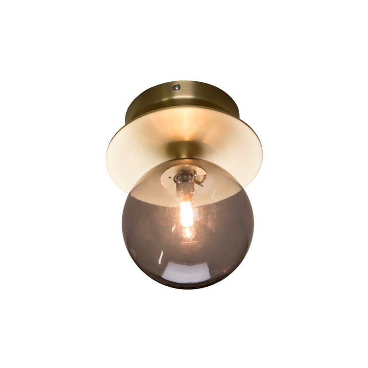 Art Deco IP44 væglampe, røg/børstet messing Globen Lighting