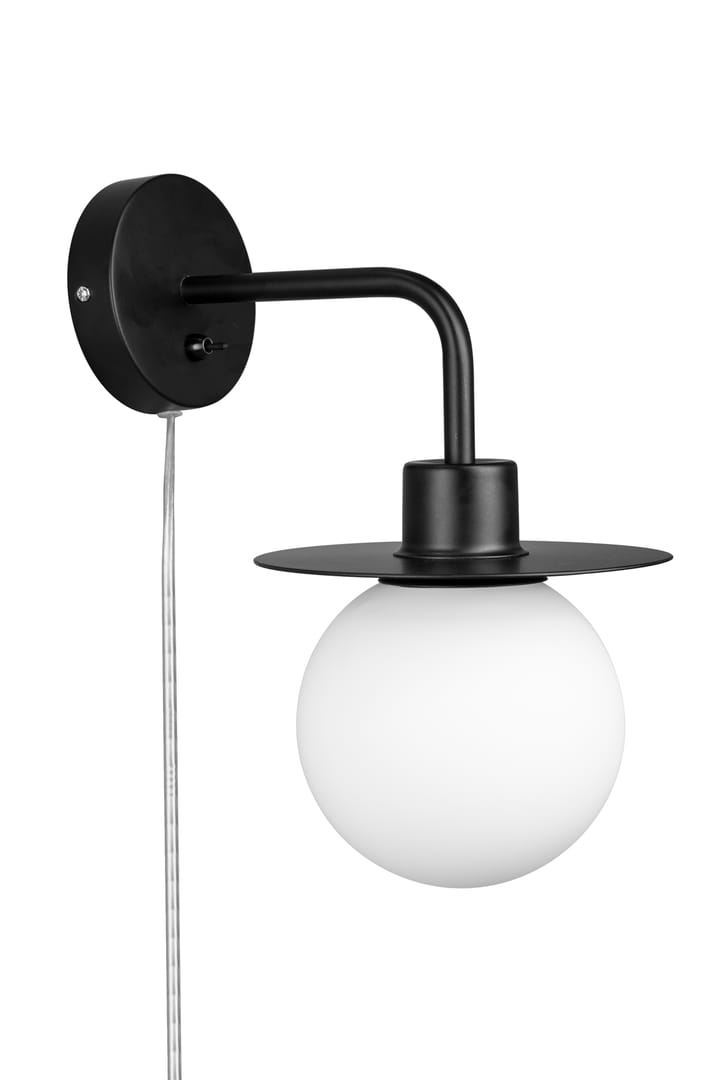 Art deco væglampe med arm, Sort Globen Lighting