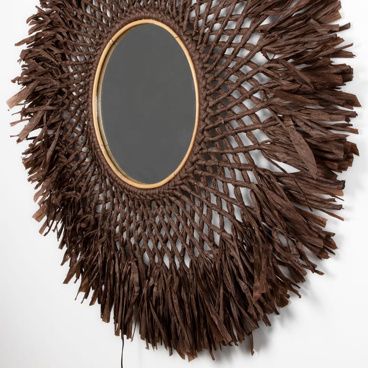 Boho væglampe med spejl �Ø90 cm, Brun Globen Lighting