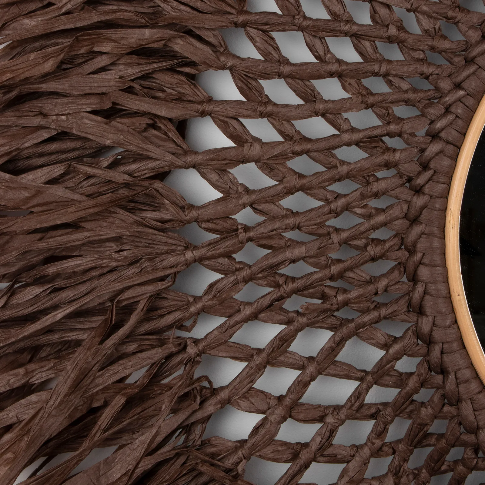 Boho væglampe med spejl Ø90 cm, Brun Globen Lighting