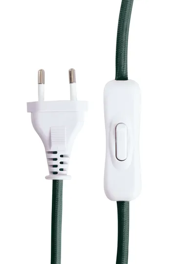 Castello 24 bordlampe - Mørkegrøn marmor, hvid skærm - Globen Lighting