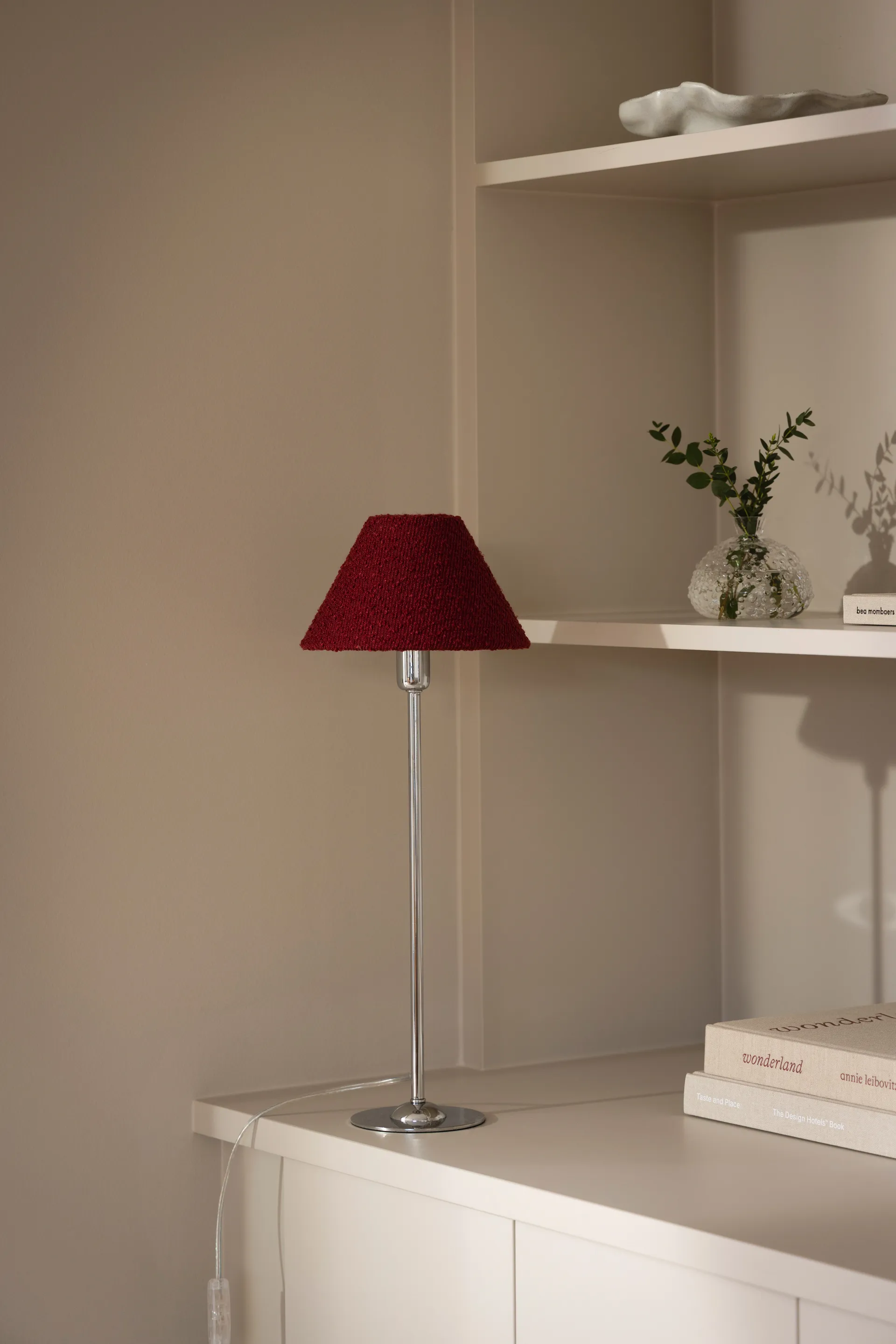 Iris 20 lampeskærm, Bouclé bordeaux Globen Lighting