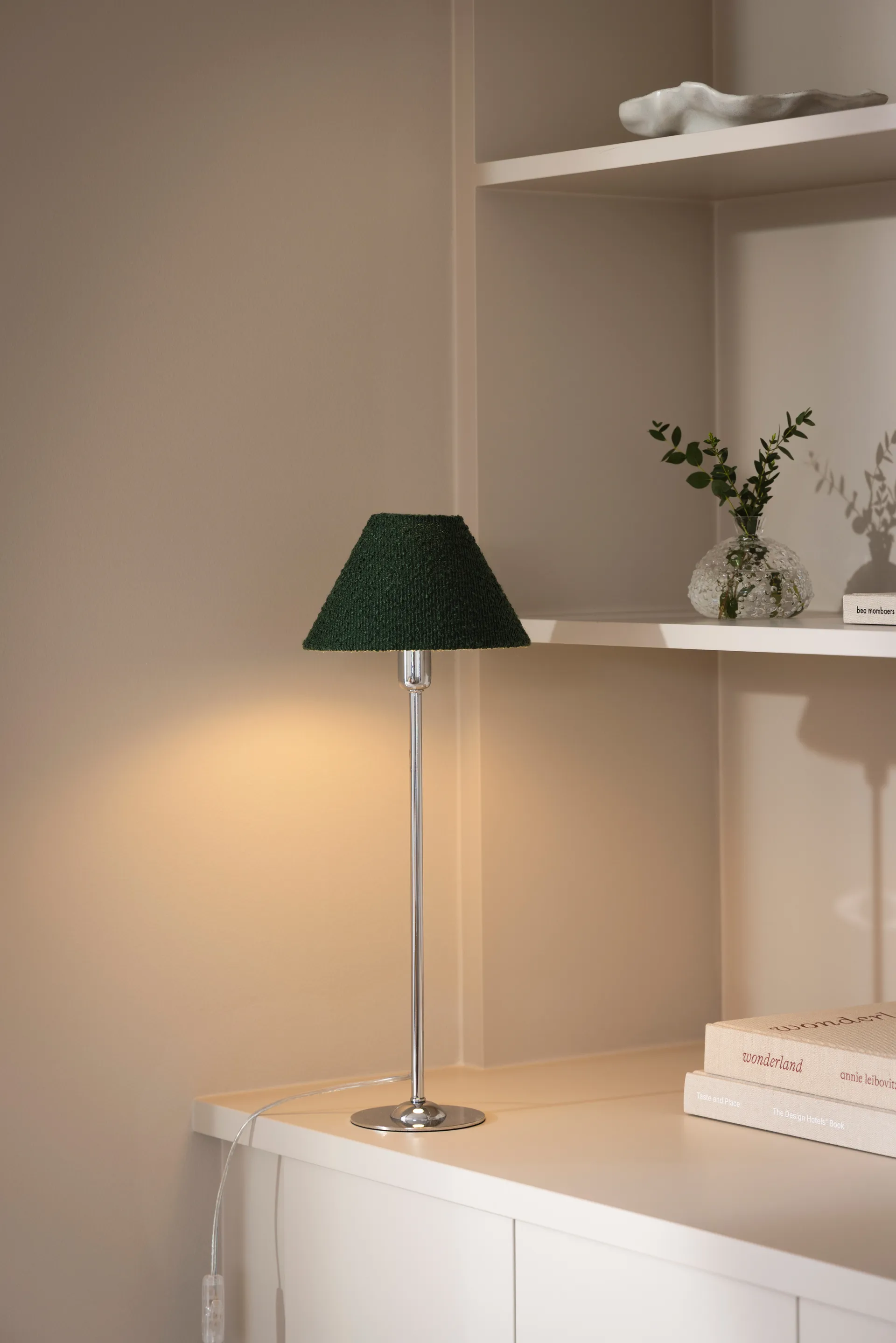 Iris 20 lampeskærm, Bouclé mosgrøn Globen Lighting