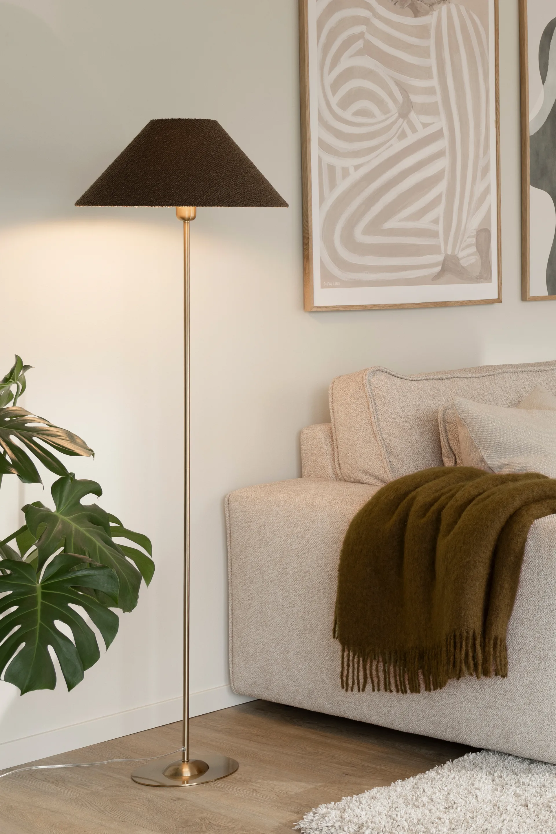 Iris 45 lampeskærm, Bouclé mocha Globen Lighting