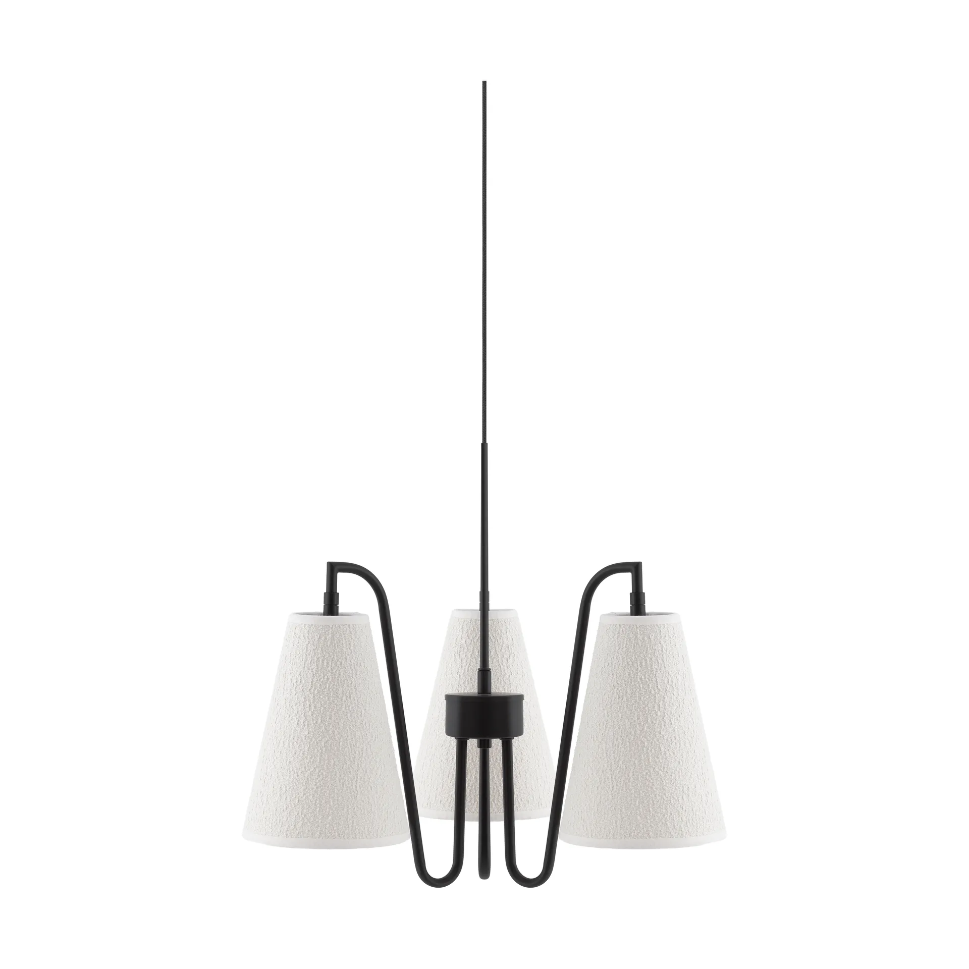 Lou pendel , 3, hvid bouclé-sort, 46x46 cm Globen Lighting