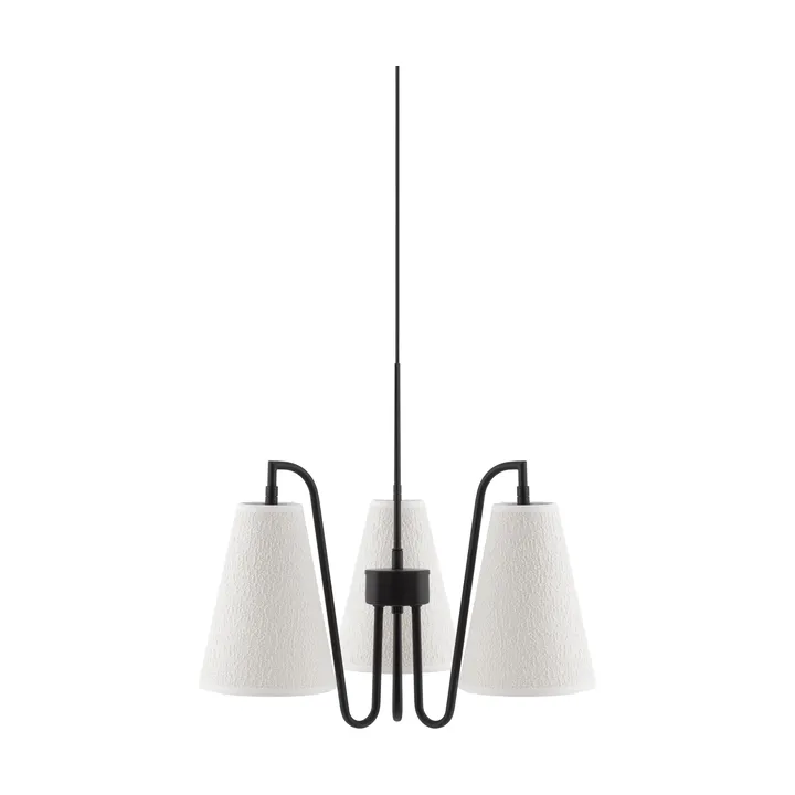 Lou pendel  - 3, hvid bouclé-sort, 46x46 cm - Globen Lighting