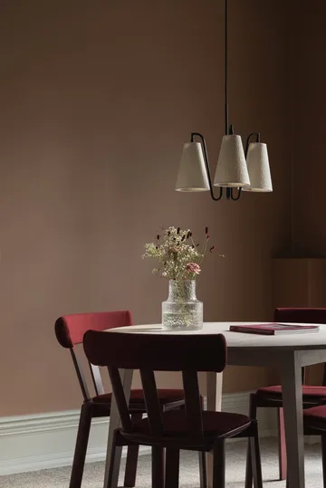 Lou pendel  - 3, hvid bouclé-sort, 46x46 cm - Globen Lighting