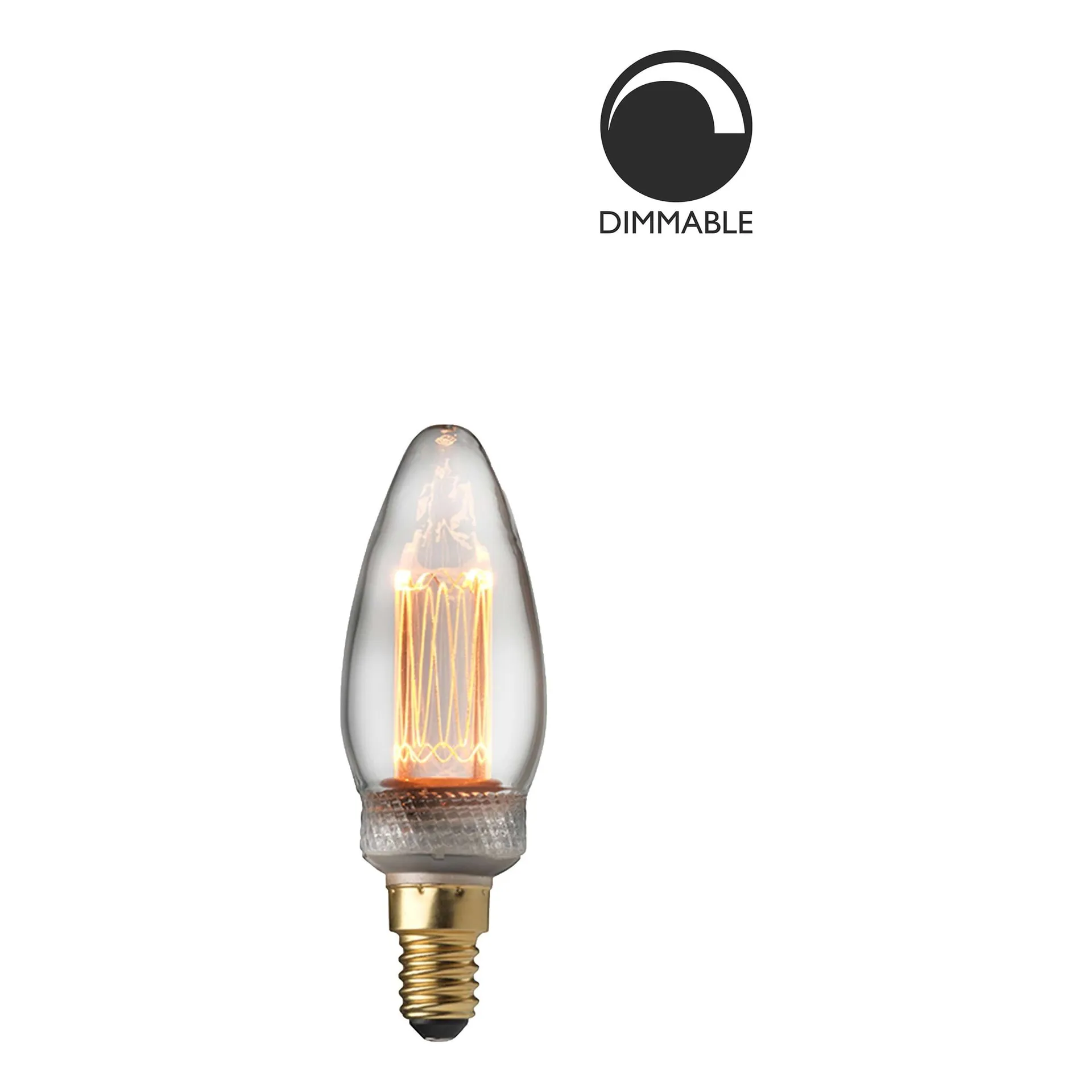 Lyskilde E14 Laser LED filament Krone 2,3W, Klar Globen Lighting