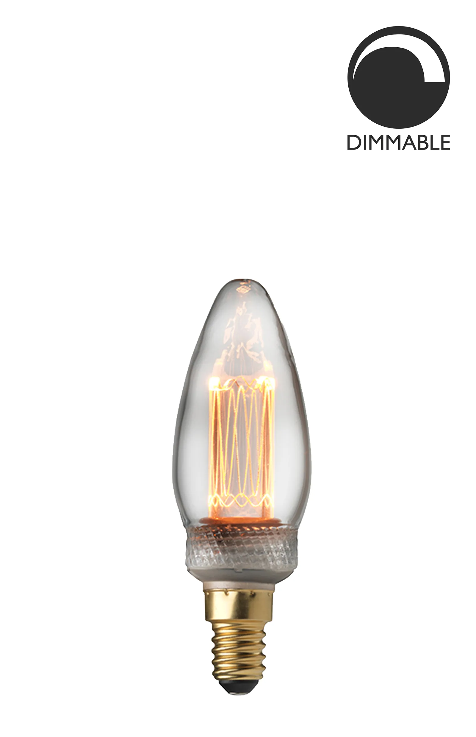 Lyskilde E14 Laser LED filament Krone 2,3W, Klar Globen Lighting