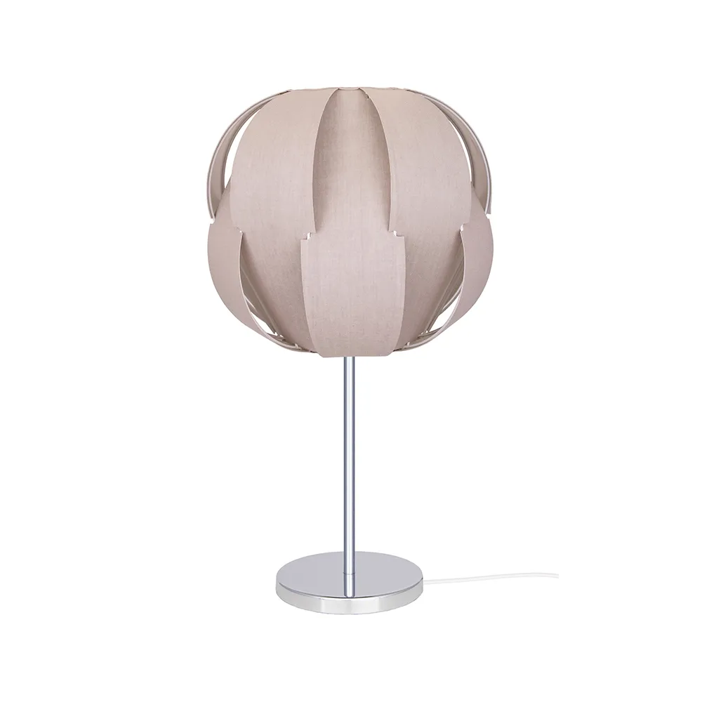 Pavot 25 bordlampe, beige, understel i krom Globen Lighting