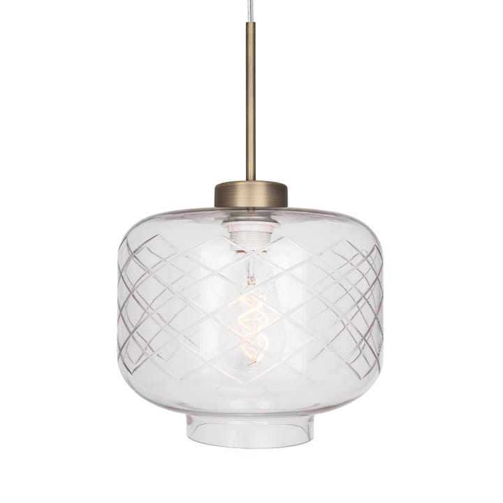 Ritz loftlampe slebet glas, Antique brass Globen Lighting