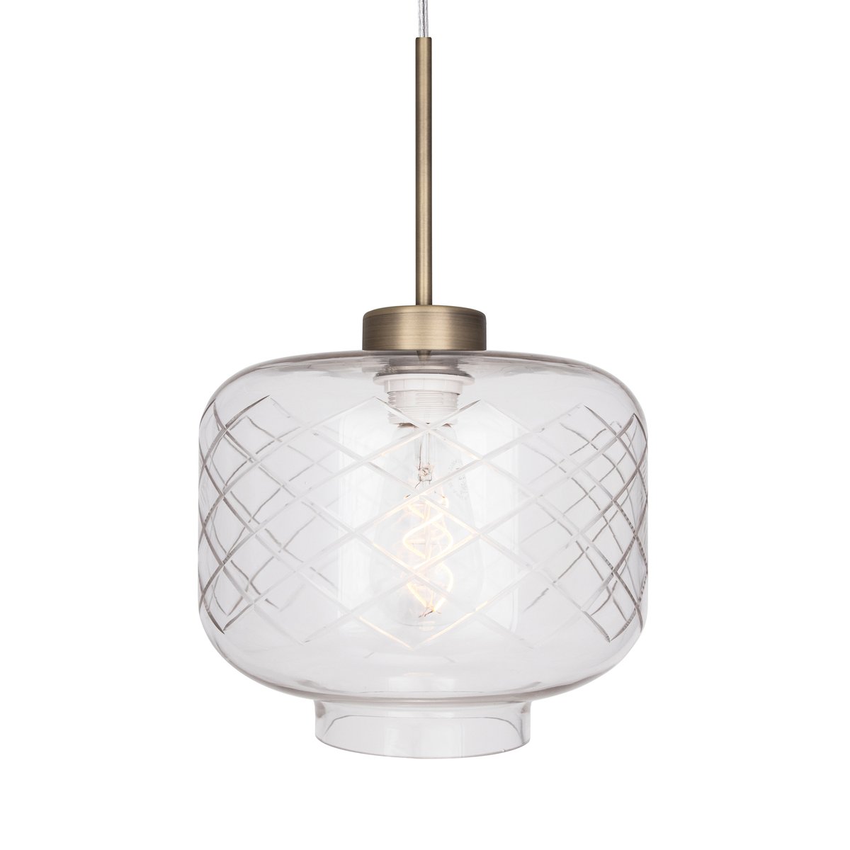 Globen Lighting Ritz loftlampe slebet glas Antique brass