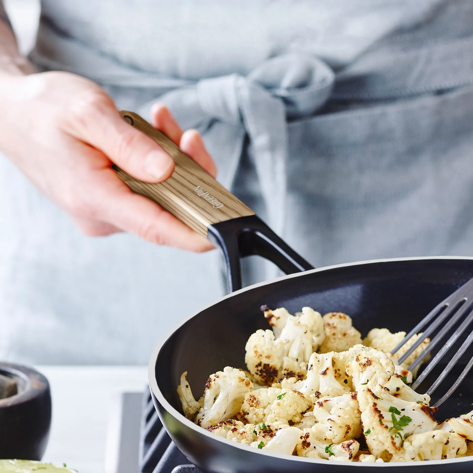 Eco Smartshape stegepande 20 cm, Light wood GreenPan