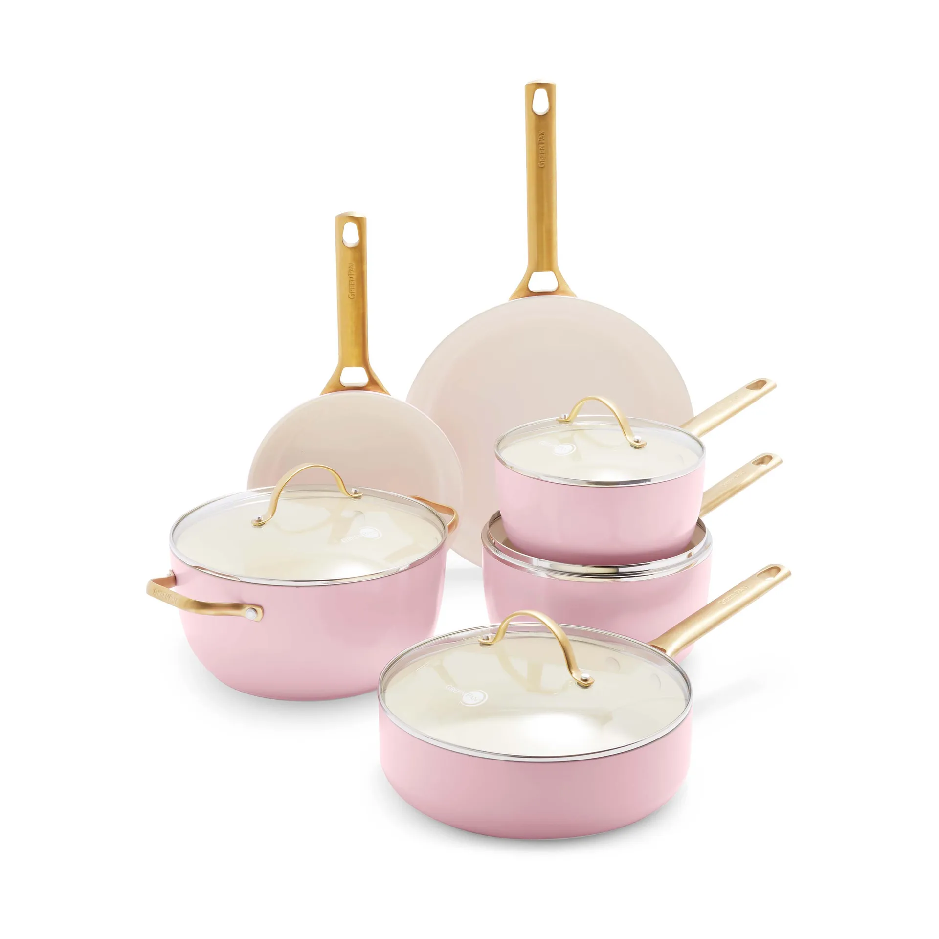 Padova gryde- og stegepandesæt 10 dele, Blush pink GreenPan
