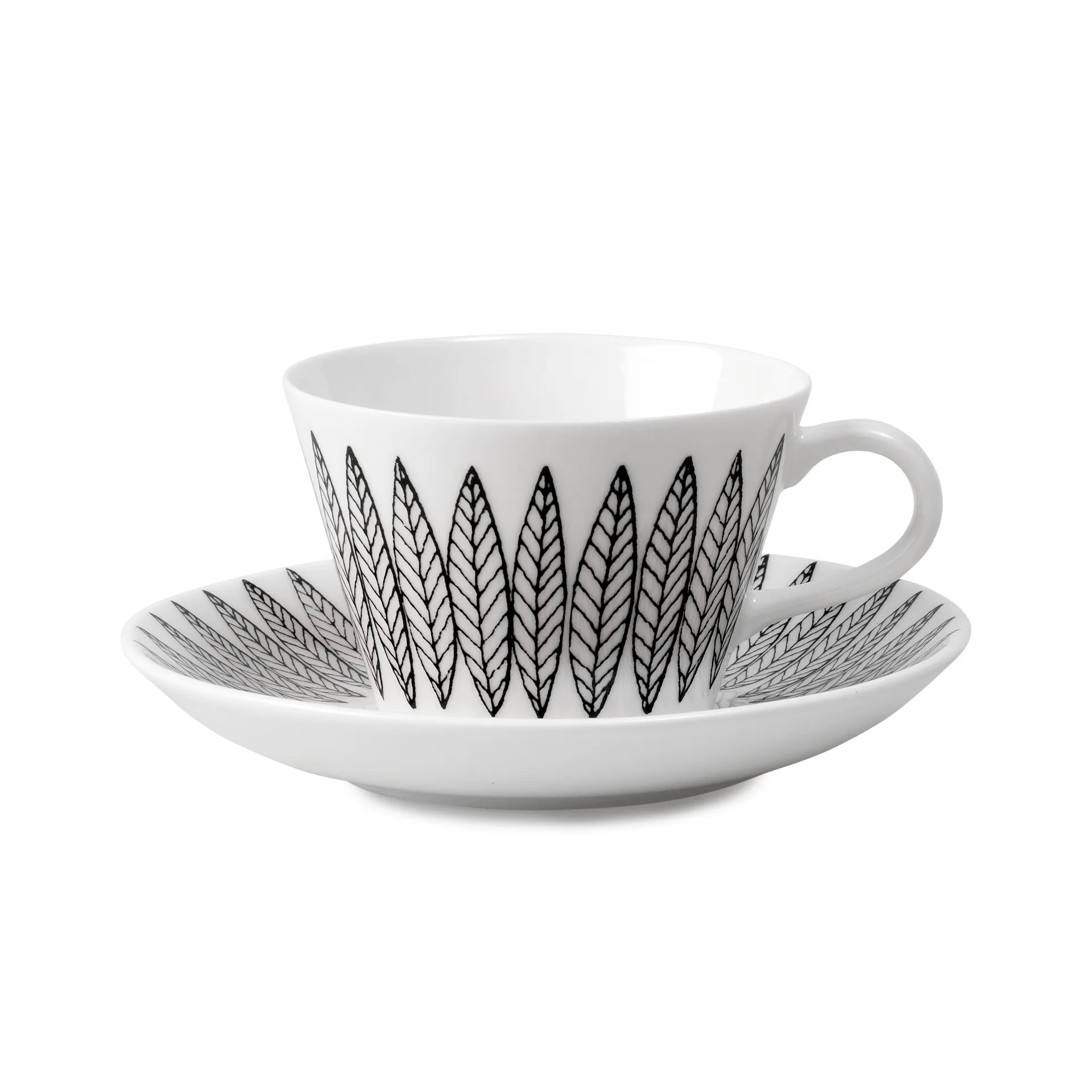 Gustafsbergs Porslinsfabrik Sort Salix kaffesæt, konisk Kaffekop + tallerken