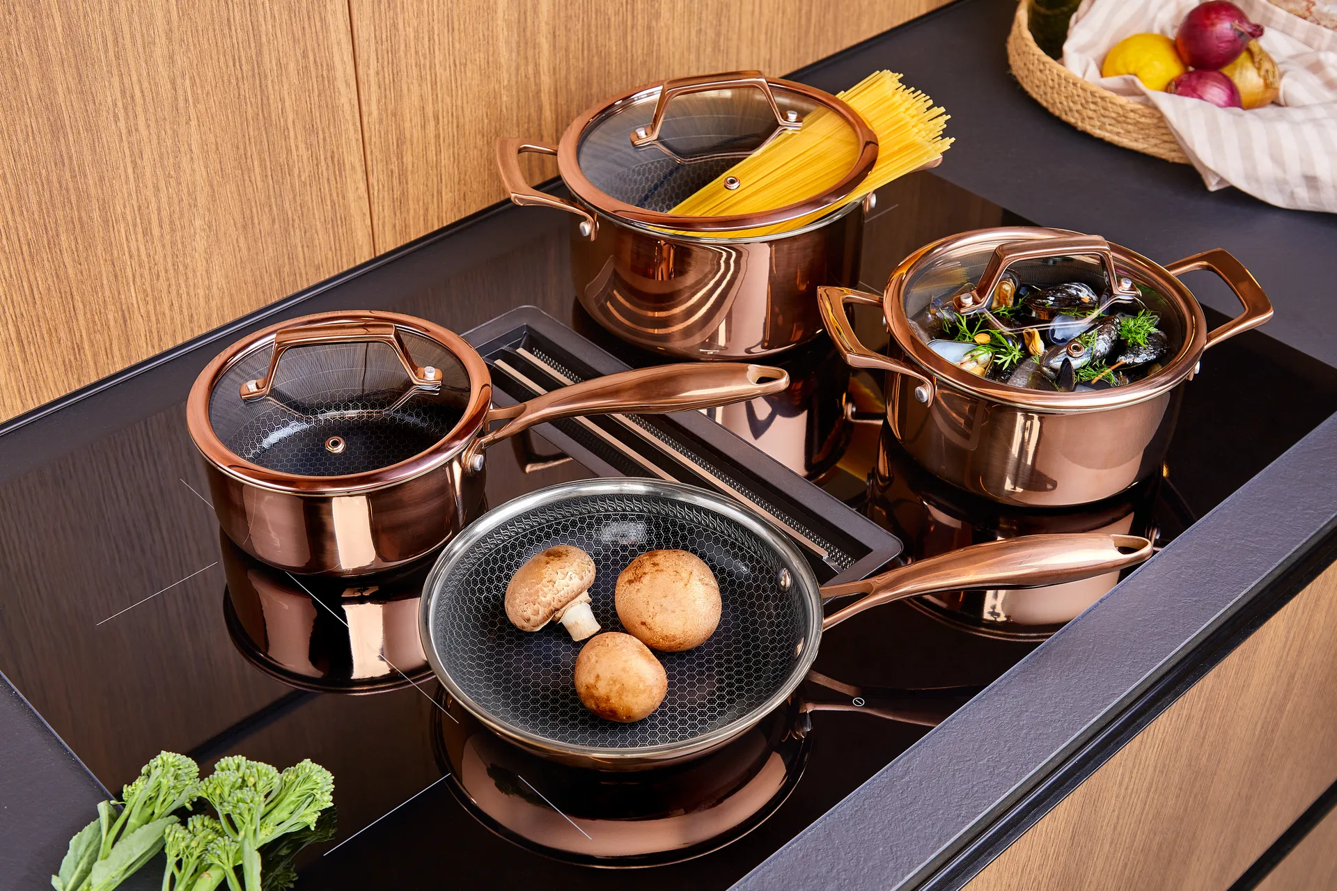 Hâws Santo gryde med låg hybrid coating 2,2 L, Rose Gold Hâws