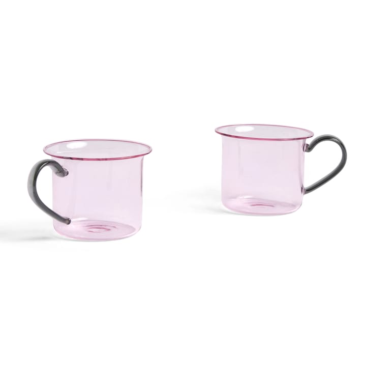 Borosilicate kop 2-pak, Pink/Grey HAY