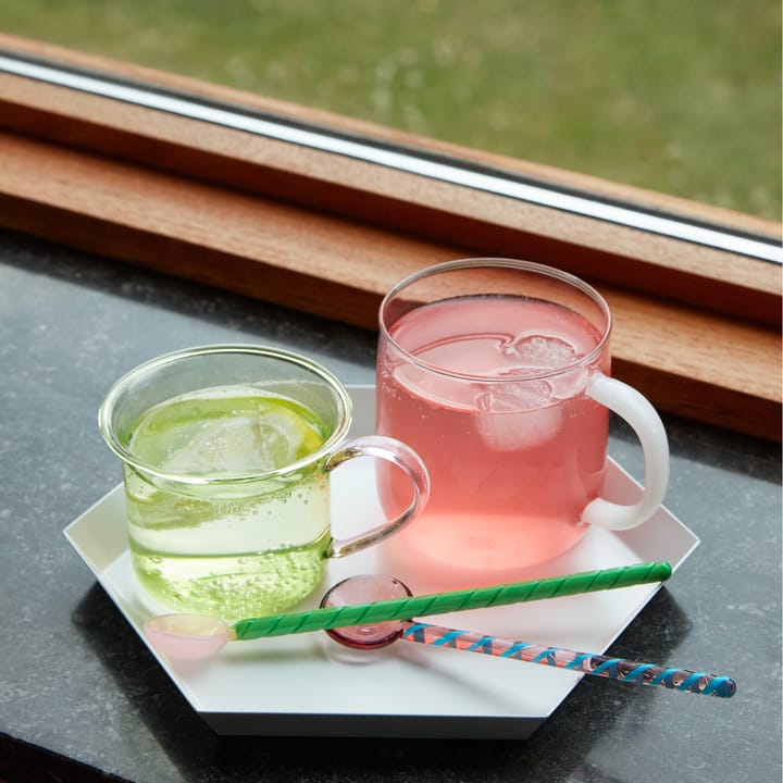 Borosilicate krus 2-pak, Pink/White HAY