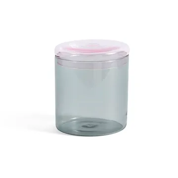 Borosilicate opbevaringskrukke glas L 1 L - Grå - HAY