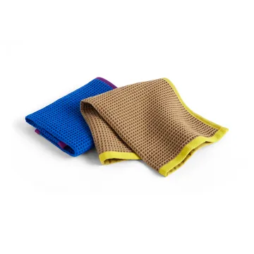 Canteen opvaskeklud 31x31 cm 2-pak - Blue/Fuchsia-Beige/Yellow - HAY