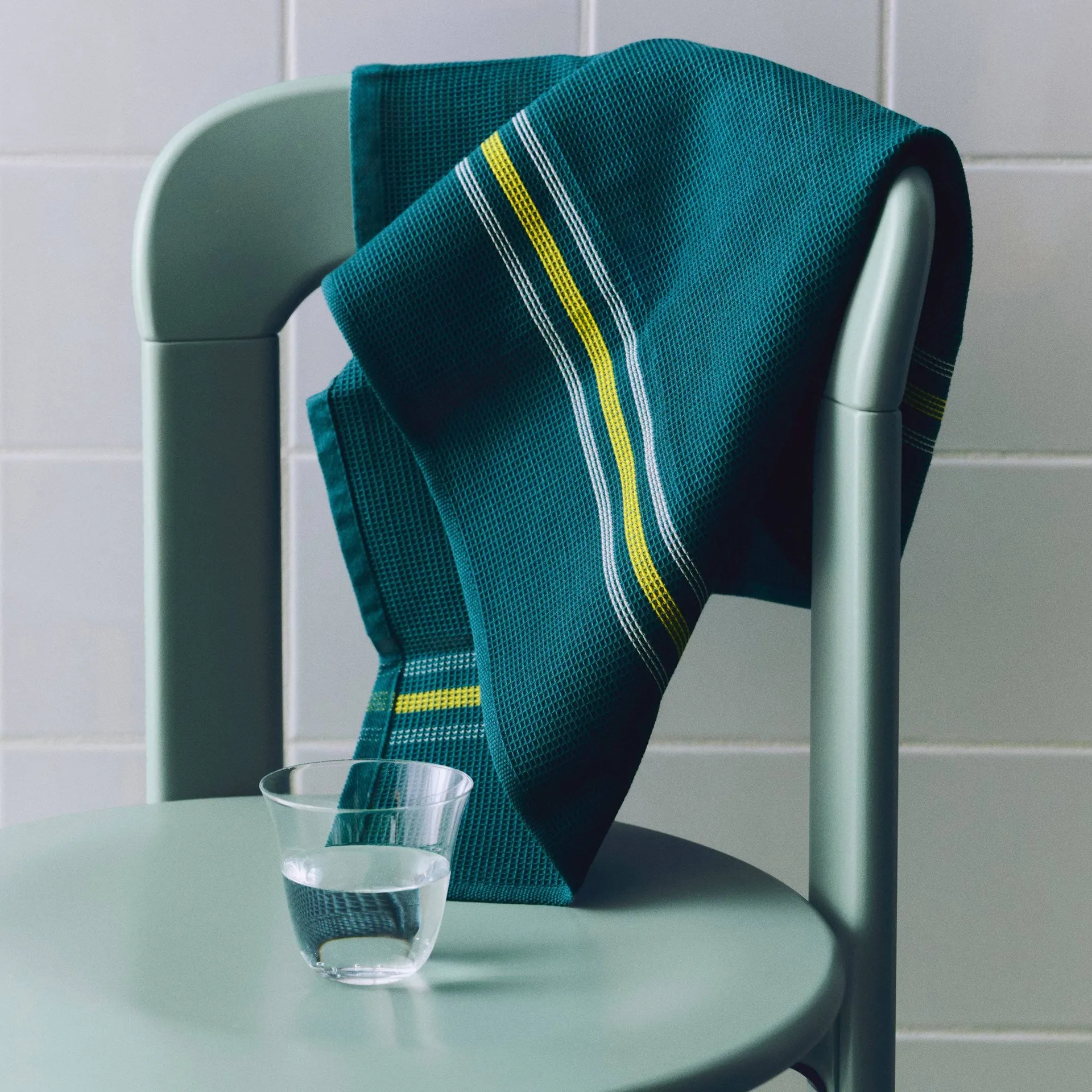 Canteen viskestykke 52x80 cm, Green-yellow block stripe HAY
