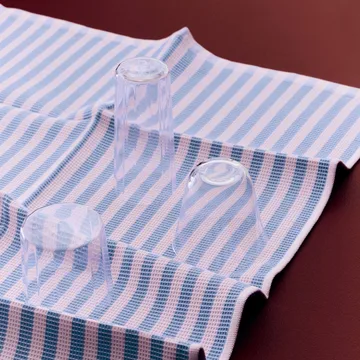Canteen viskestykke 52x80 cm - Sky blue-light pink block stripe - HAY