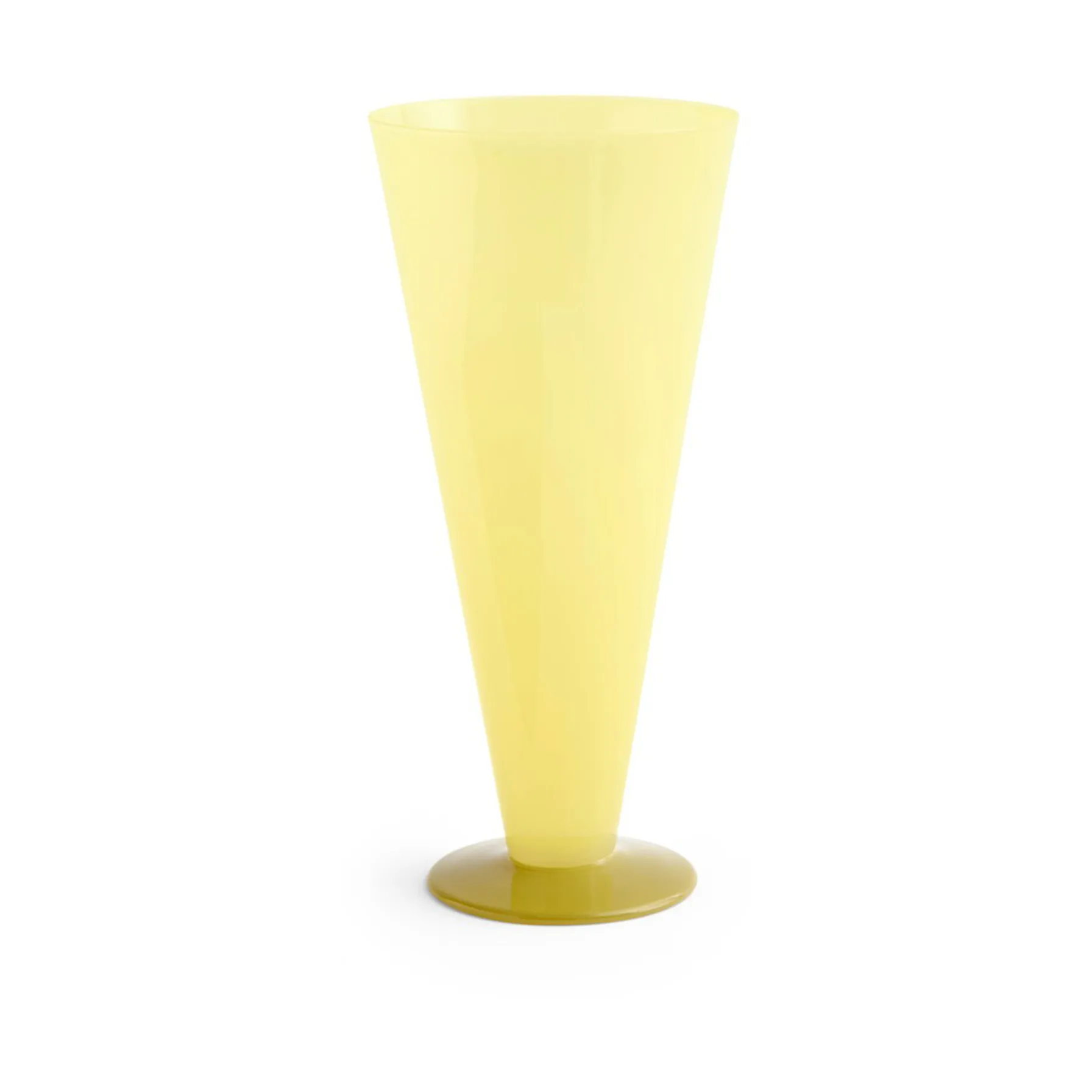 HAY Conical vase Yellow-lime green, large