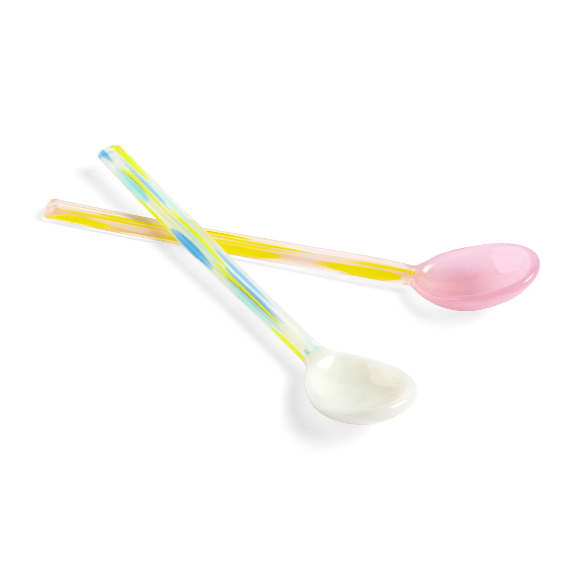 Flat glasske 2-pak, Light pink/White HAY