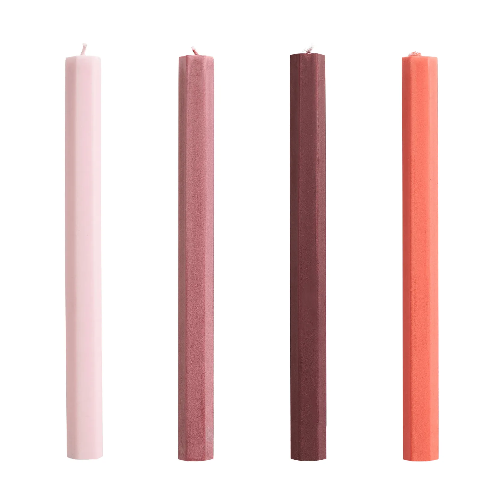 Hexagon Candle lys mix 4-pak, Berry HAY