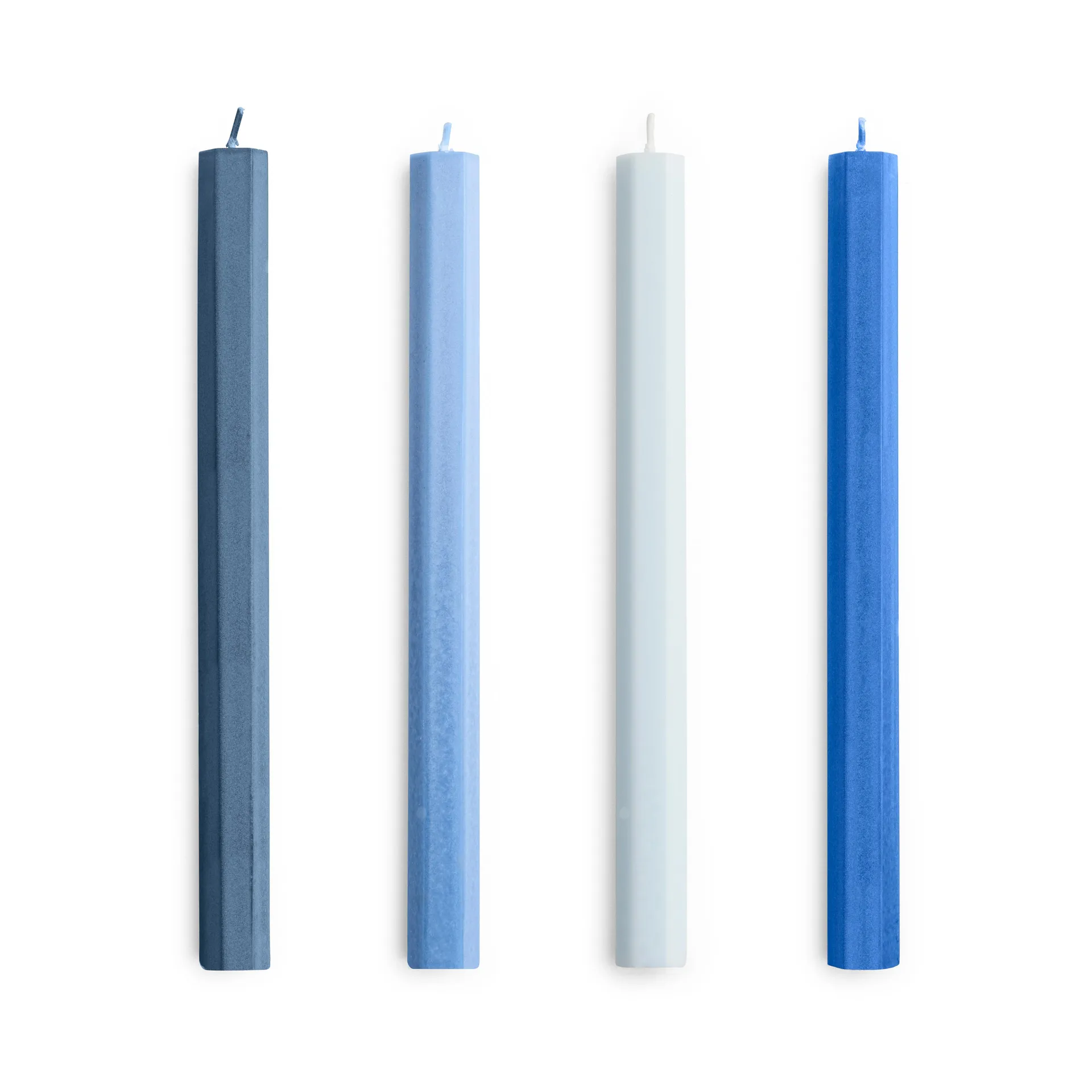 Hexagon Candle lys mix 4-pak, Blues HAY