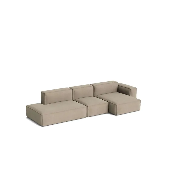 Mags Soft Low Armrest sofa 2,5-pers. kombination 3 - Linara beige, højrevendt, aftageligt betræk - HAY