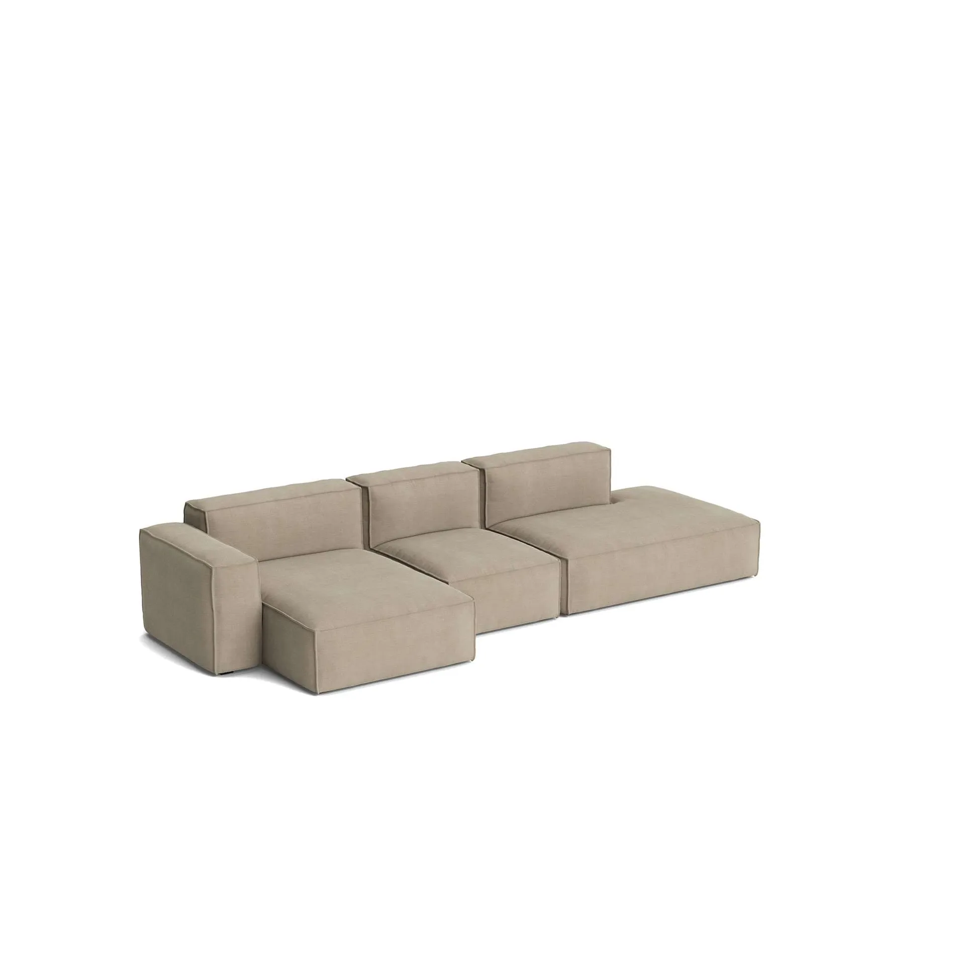 Mags Soft Low Armrest sofa 2,5-pers. kombination 3, Linara beige, venstrevendt, aftageligt betræk HAY