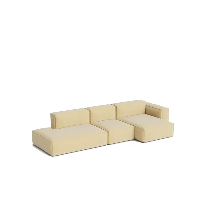 Mags Soft Low Armrest sofa 2,5-pers. kombination 3 - Tartaglia Ocre white, højrestillet, aftageligt betræk - HAY