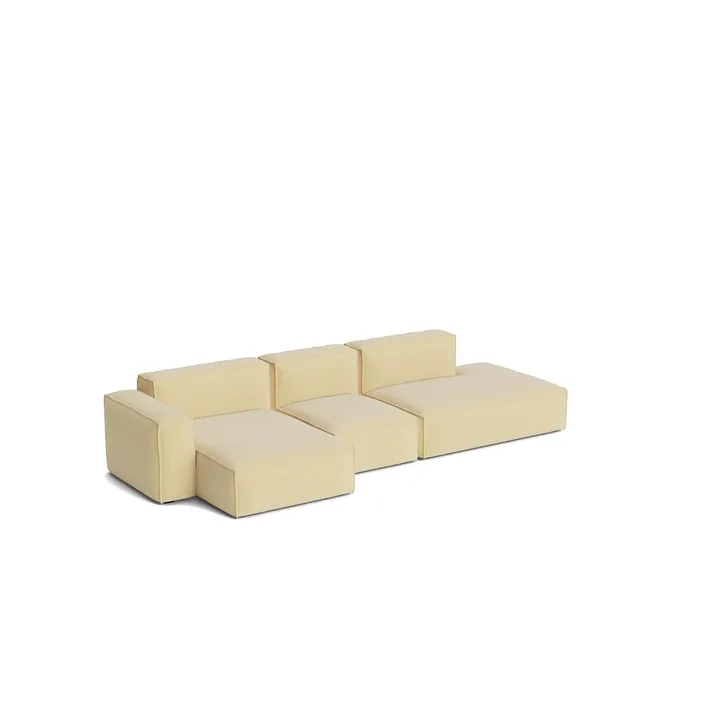 Mags Soft Low Armrest sofa 2,5-pers. kombination 3 - Tartaglia Ocre white, venstrevendt, aftageligt betræk - HAY