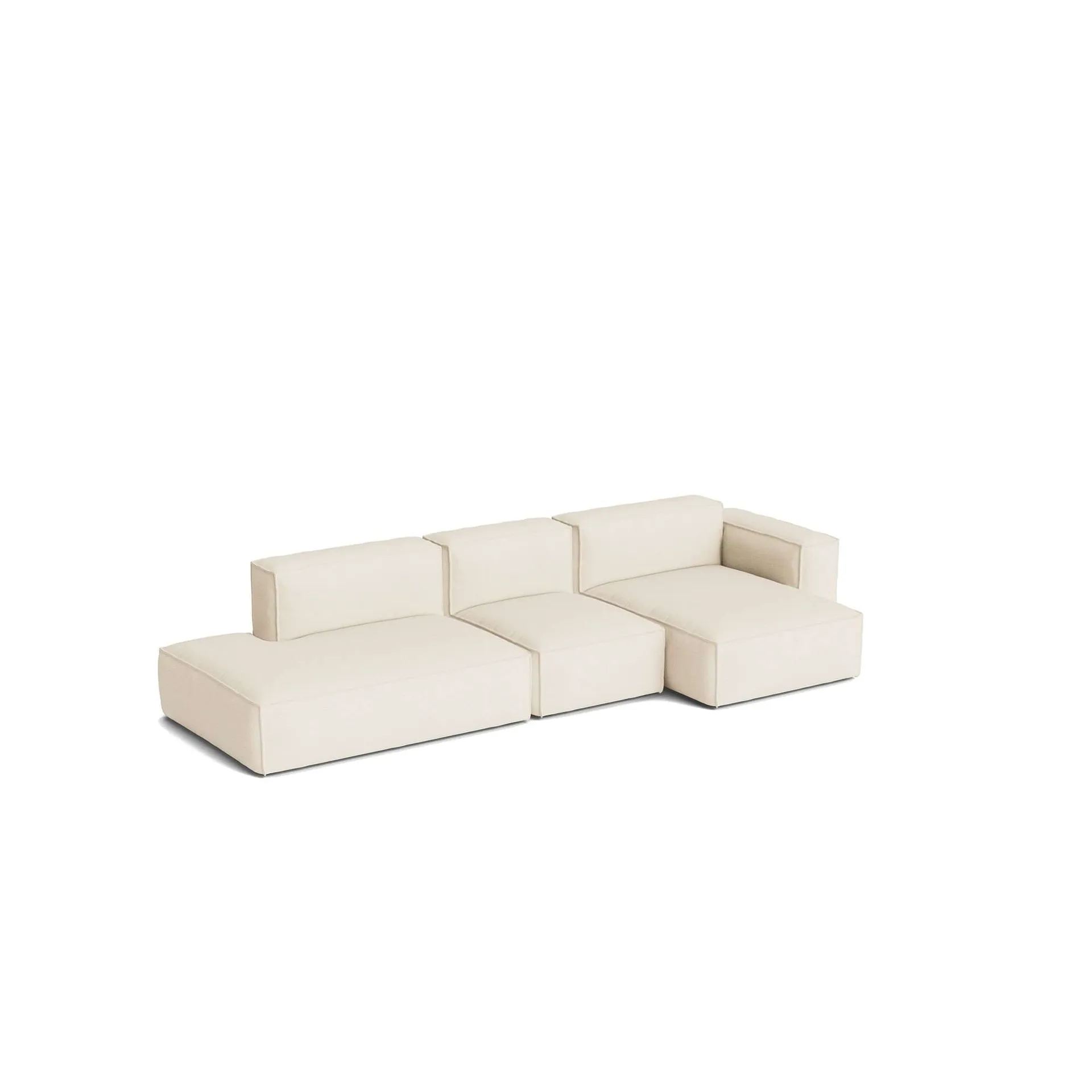 Mags Soft Low Armrest sofa 2,5-pers. kombination 3, Turf cream, højrestillet, aftageligt betræk HAY