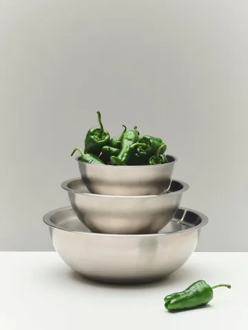 Outdoor Market serveringsskål med låg - Rustfrit stål, medium - HAY