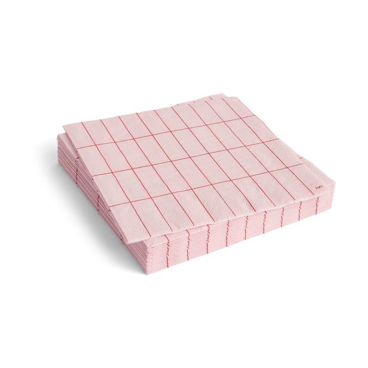 Pattern Dinner serviet 40x40 cm 20-pak - Light pink-red grid - HAY