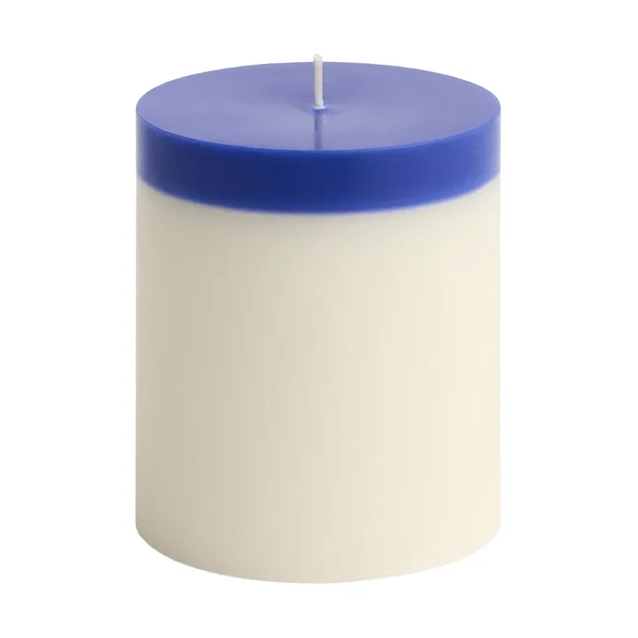 Silo Candle bloklys - Ivory-royal blue, Ø9,5x11 cm - HAY