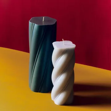 Soft Serve Candle bloklys - Dark teal, Ø9,5x24,5 cm - HAY