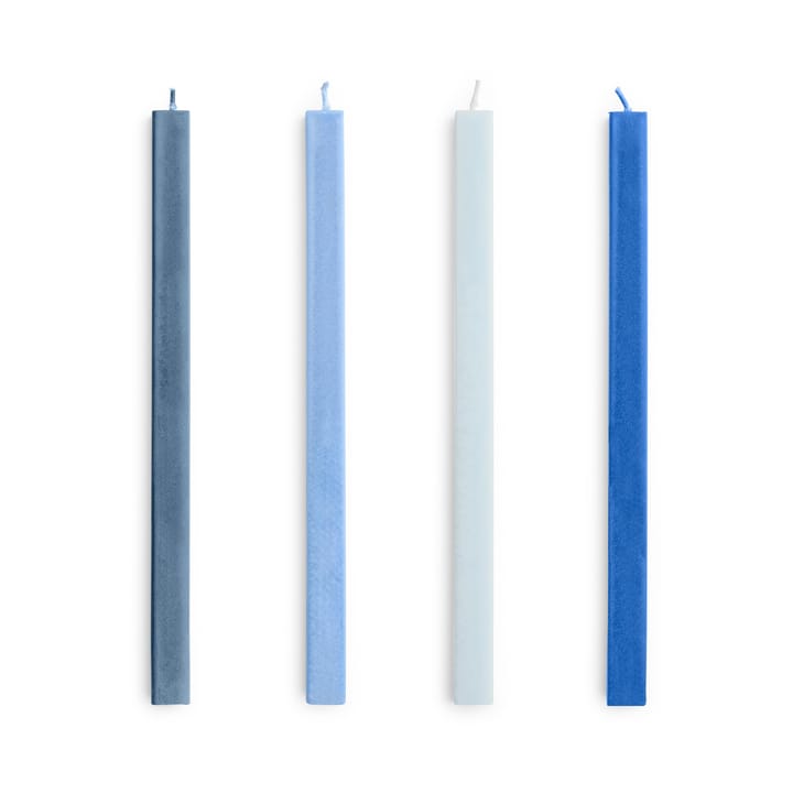 Square Candle lys mix 4-pak - Blues - HAY