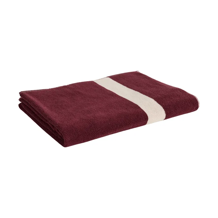 Stripe håndklæde - Burgundy, 100x150 cm - HAY