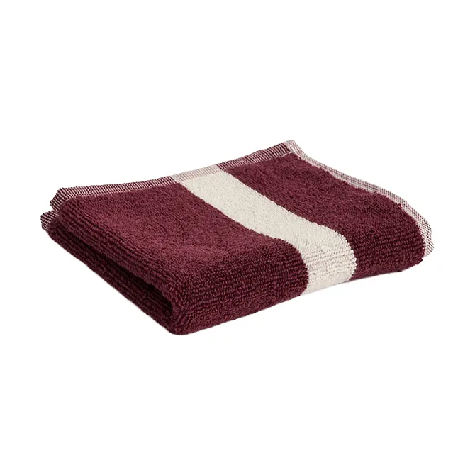 Stripe håndklæde, Burgundy, 30x30 cm HAY