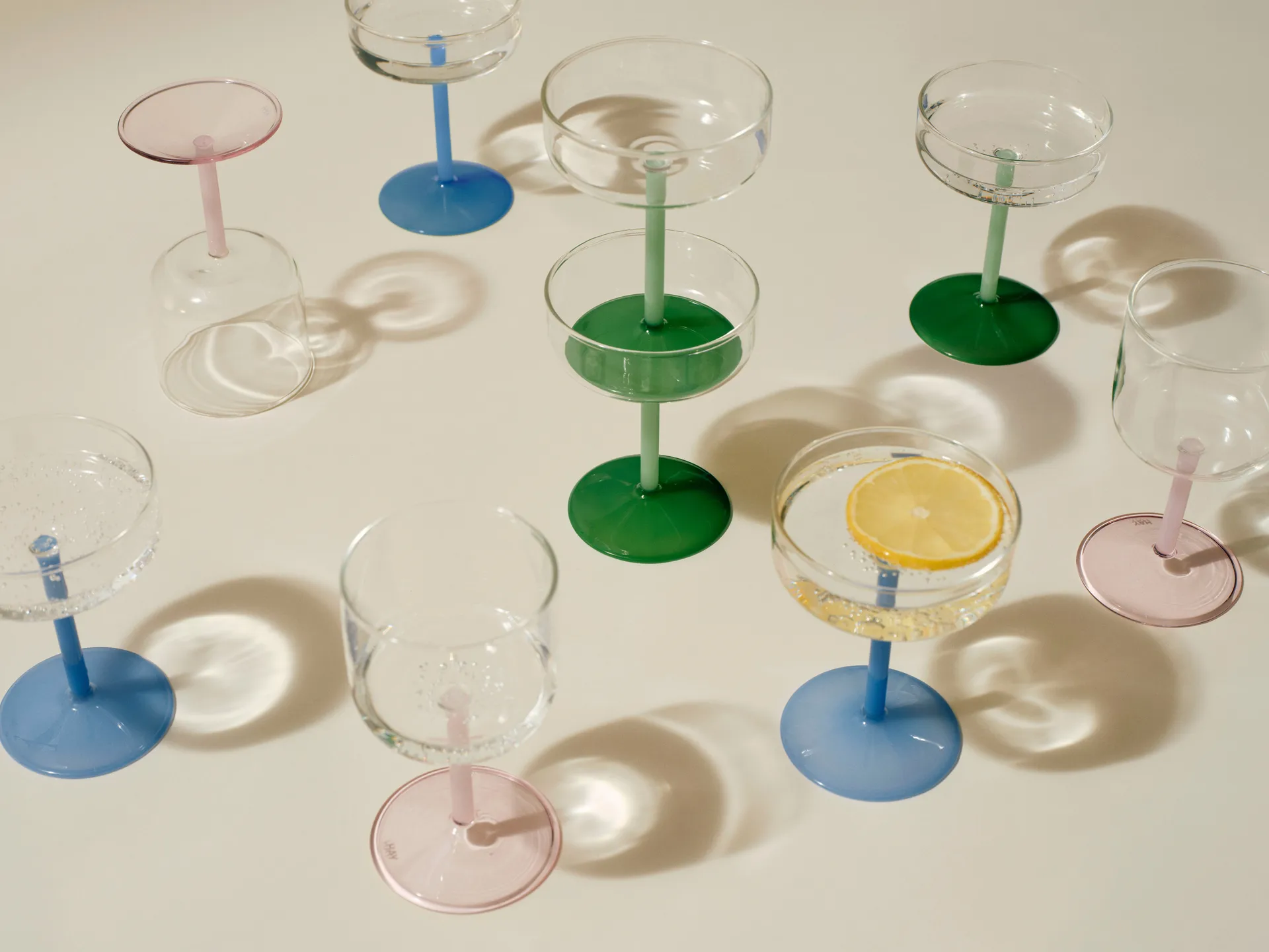 Tint coupe glas 20 cl 2-pak, Clear-jade light blue HAY