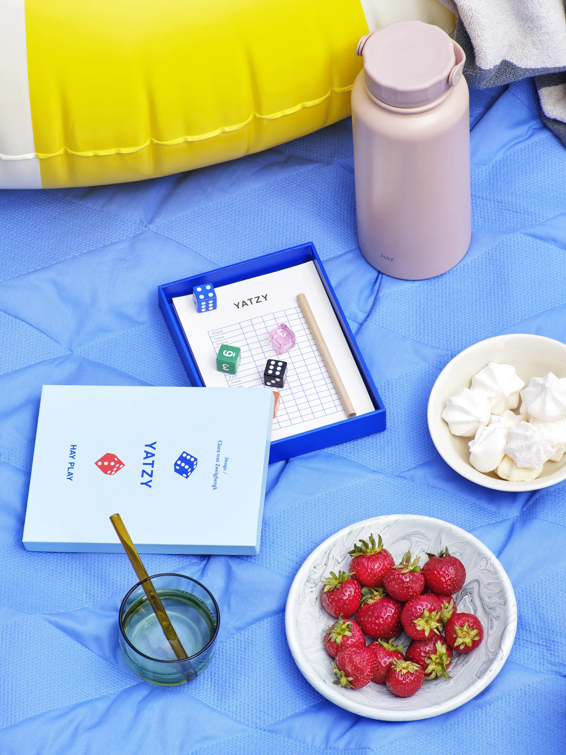 Tint glas 20 cl 2-pak, Lyseblå/Rød kant HAY