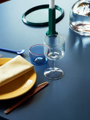 Tint glas 20 cl 2-pak - Lyseblå/Rød kant - HAY
