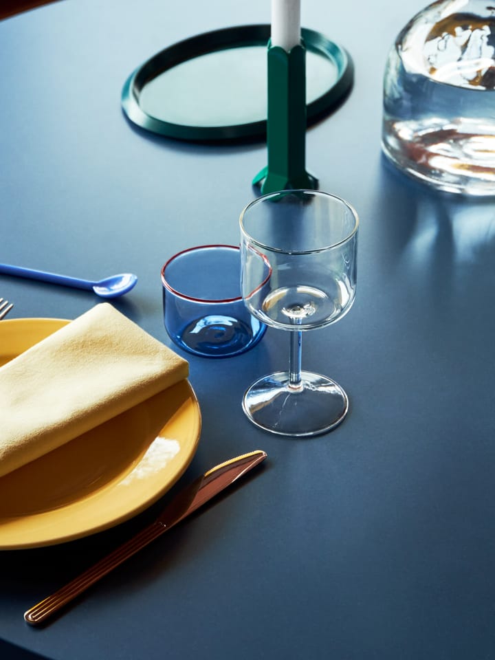 Tint glas 20 cl 2-pak, Lyseblå/Rød kant HAY