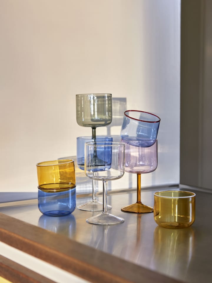Tint glas 20 cl 2-pak, Lysegul/Hvid kant HAY