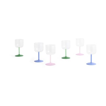 Tint vinglas 25 cl 2-pak - Blå/Klar - HAY